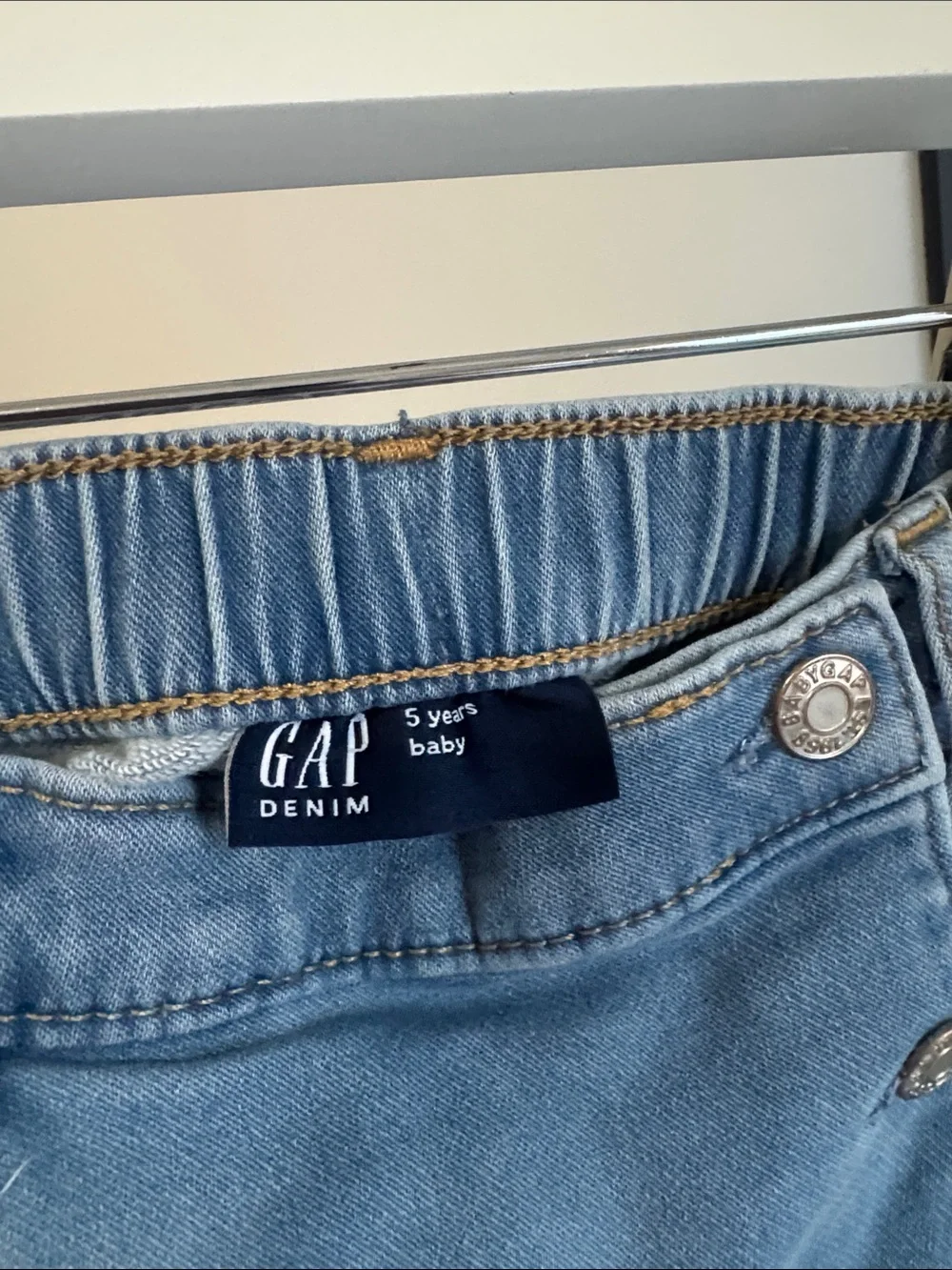GAP Girls Light Wash Denim Skort with Faux Wrap Front